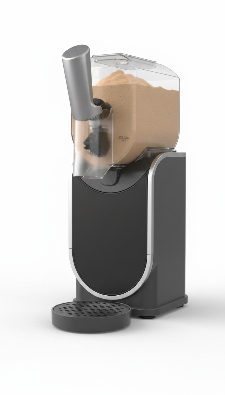 Máquina de bebidas geladas de bancada com câmara transparente cheia de granizado cremoso