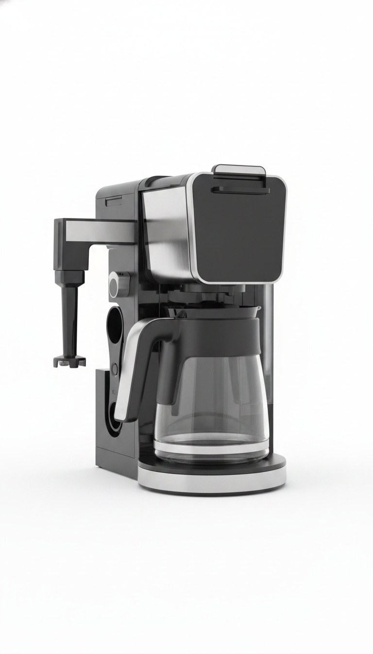 Máquina de café 2 em 1 com jarro de vidro e dose individual