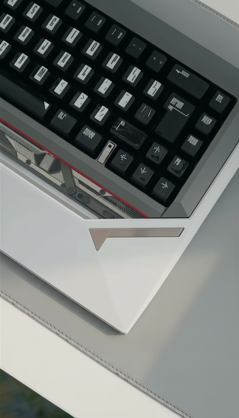 Pormenor das teclas pretas e do acabamento do teclado mecânico