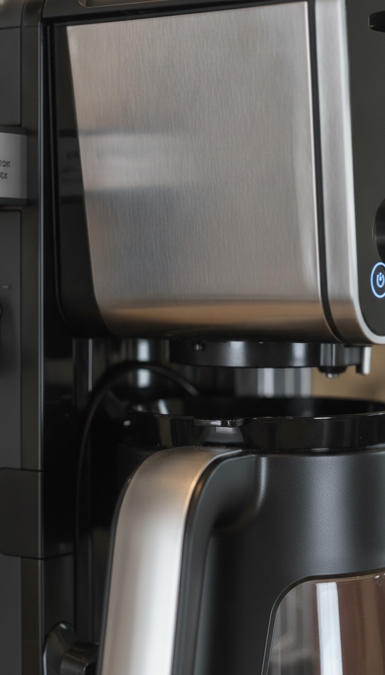 Pormenor do painel de comandos da máquina de café