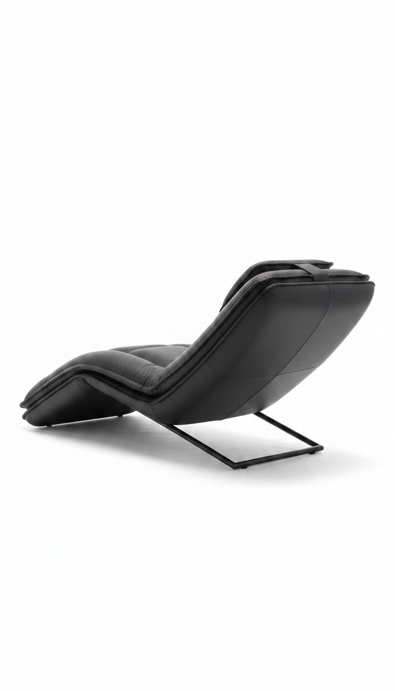 Vista de três quartos da chaise longue ergonómica
