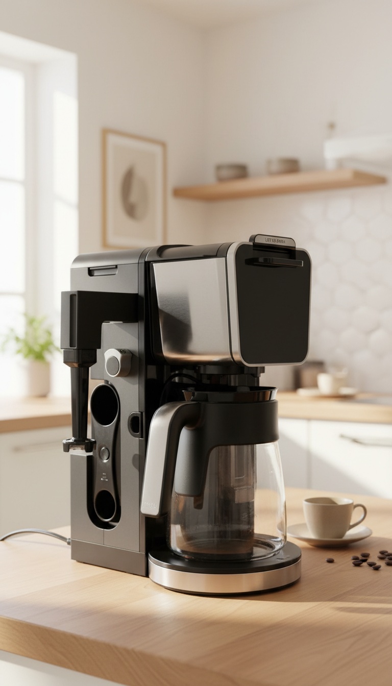 Máquina de café em ambiente de cozinha moderna