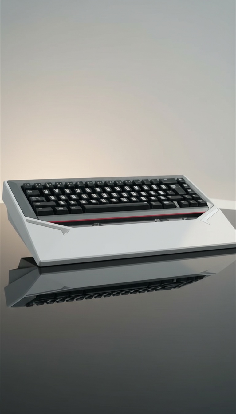 Teclado mecânico com reflexos a destacar o acabamento