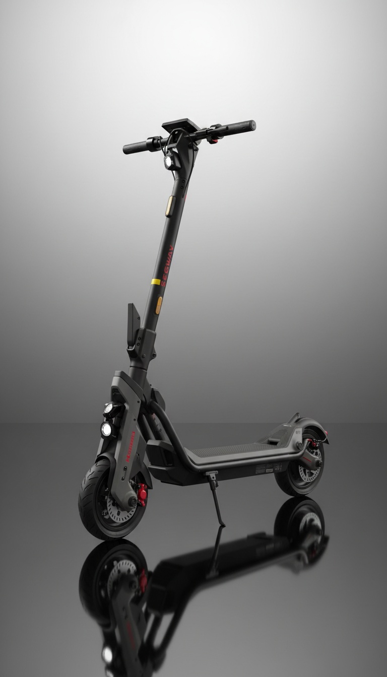 Trotinete elétrica dobrada e pronta a transportar